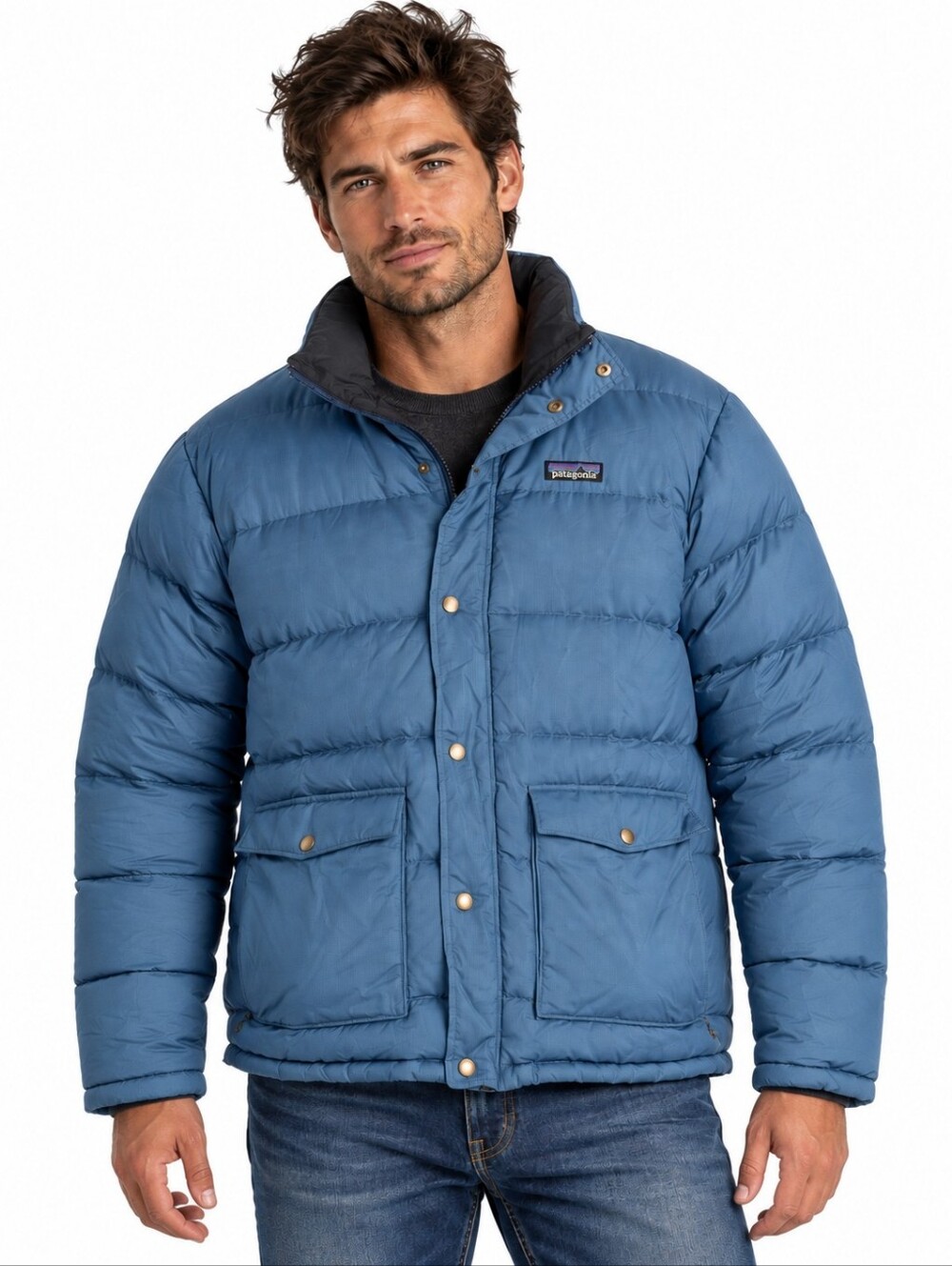 Patagonia Slingshot Down Jacket Men’s M Blue 600 Fill Puffer F9 2009 EUC